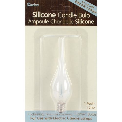 Electric Silicone Flickering Candle Bulb 1/Pkg
