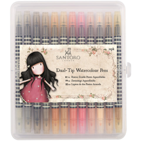 Santoro Watercolour Dual-Tip Pens 12/Pkg