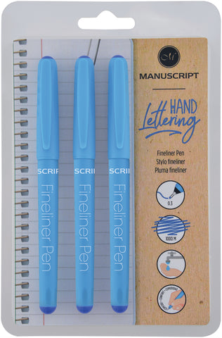 Manuscript Fineliner Pens Triple Pack