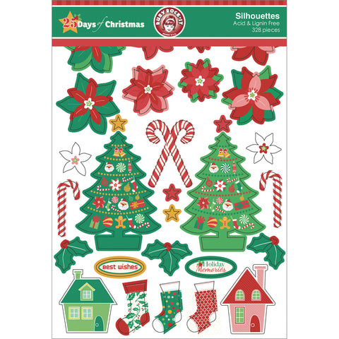 25 Days Of Christmas Silhouettes Die-Cuts 328/Pkg