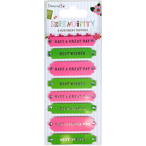 Dovecraft Serendipity Adhesive Toppers 8/Pkg