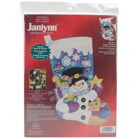 Janlynn Felt Stocking Applique Kit 18" Long