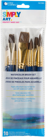 Simply Art Natural Hair Brush Set 10/Pkg