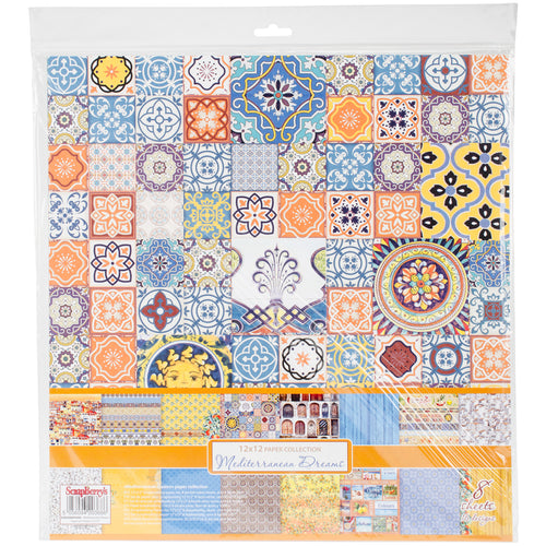 ScrapBerry's Mediterranean Dreams Paper Pack 12"X12" 8/Pkg