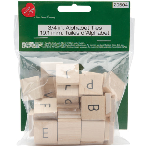 Wood Alphabet Tiles .75" 60/Pkg
