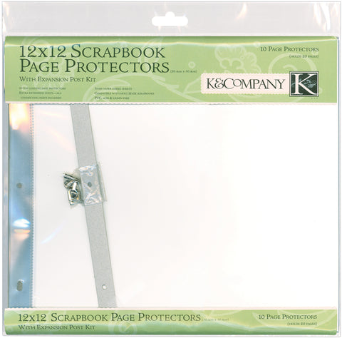 K&Company Post Bound Page Protector Refills 12"X12" 10/Pkg