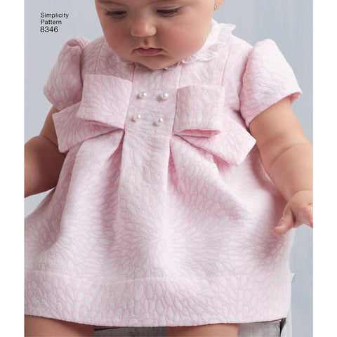 Simplicity Baby Dress Sleeve & Trim Variations & Panties