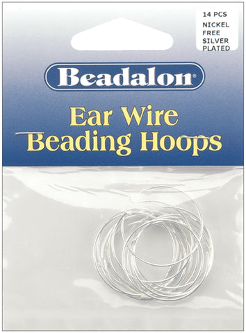 Ear Wire Beading Hoops Medium 25mm 14/Pkg