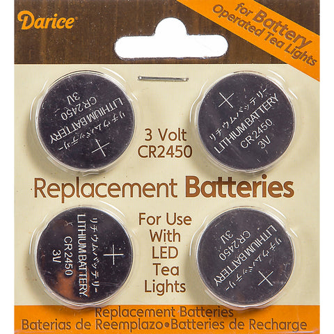 Battery Operated LED Tea Light Replacement Batteries 4/Pkg
