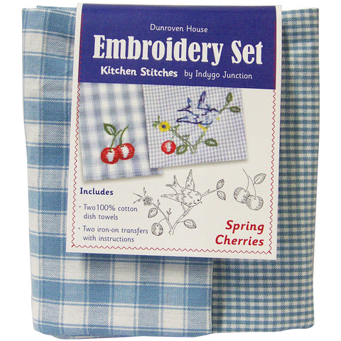 Dunroven Kitchen Stitches Embroidery Tea Towel Set 20"X28"