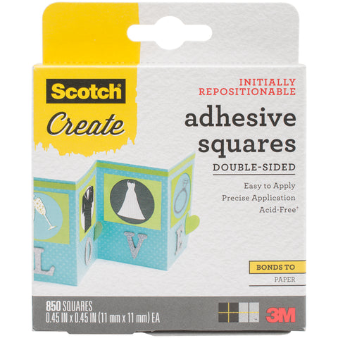 Scotch Adhesive Squares Double-Sided 850/Pkg