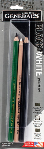 Black &amp; White Pencil Set 3/Pkg