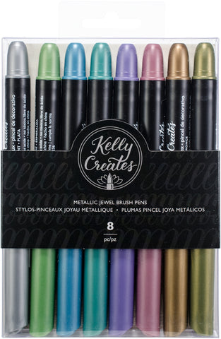 Kelly Creates Metallic Jewel Brush Pens 8/Pkg