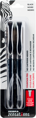 Zebra Zensations Fountain Pens 2/Pkg 0.6mm