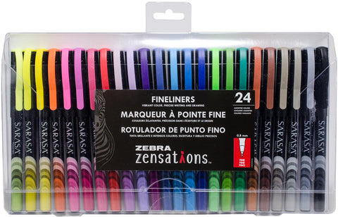 Zebra Zensations Fineliner Pens 24/Pkg 0.8mm