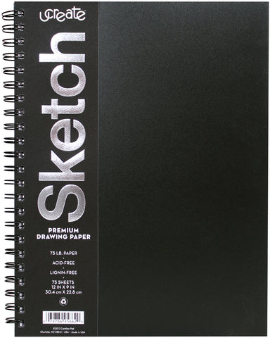 U-Create Sketch Book - Premium Drawing Paper 12"X9"