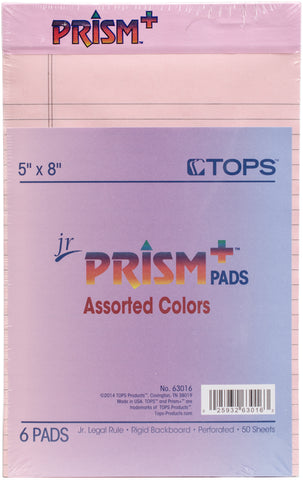 Prism+ Legal Pad Narrow Rule 5"X8" 50 Sheets 6/Pkg
