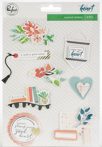 Let Your Heart Decide Layered Chipboard Stickers 5"X7"