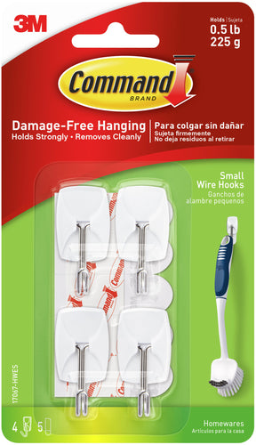 Command Small Wire Hooks 4/Pkg