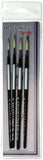 Black Silver Short Handle Brush Set 4/Pkg