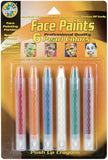 Face Paint Push-Up Crayons 6/Pkg