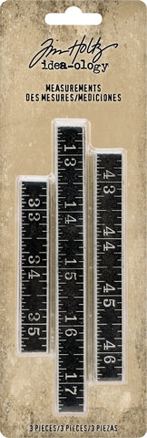 Idea-Ology Metal Ruler Measurements 3/Pkg