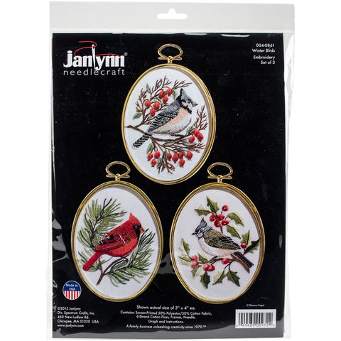 Janlynn Embroidery Kit 3"X4" Set of 3