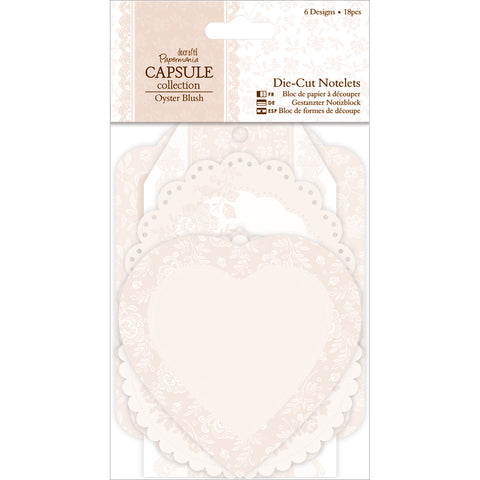Papermania Oyster Blush Die-Cut Notelets 18/Pkg