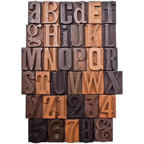 Idea-Ology Wooden Letterpress Letters 35/Pkg