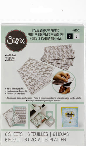 Sizzix Adhesive Sheets 4"X6" 6/Pkg