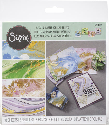 Sizzix Metallic Marble Sheets 6"X6" 8/Pkg