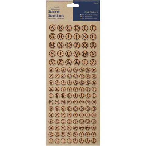 Papermania Bare Basics Cork Stickers 126/Pkg