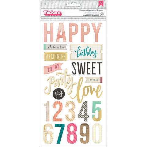 Maggie Holmes Confetti Thickers Stickers 5.5"X11" 42/Pkg