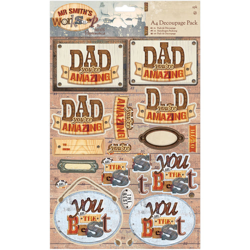 Papermania Mr. Smith's Workshop A4 Decoupage Pack