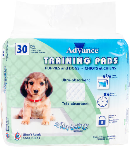 Advance Dog Training Pads With Turbo Dry Technology 30/Pkg