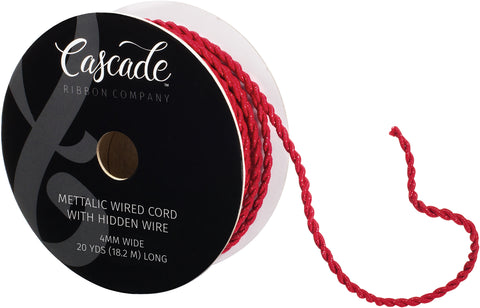 Cascade Metallic Wired Cord W/ Hidden Edge 3/16&quot;X20yd