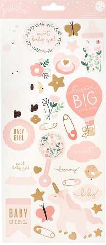 Night Night Baby Girl Cardstock Stickers 5.5"X11" 2/Pkg