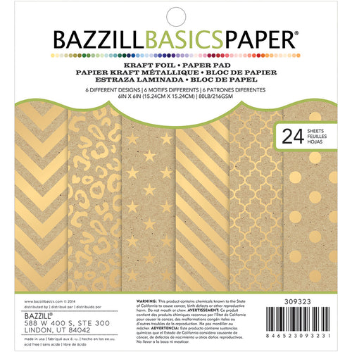 Bazzill Basics Cardstock Pad 6&quot;X6&quot; 24/Pkg