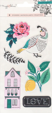 Maggie Holmes Flourish Embossed Puffy Stickers