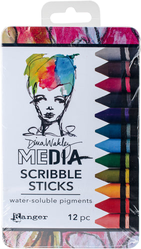 Dina Wakley Media Scribble Sticks 2 12/Pkg