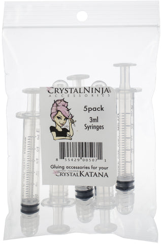 Crystal Ninja Single Use 3ml Gluing Syringes 5/Pkg