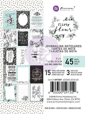 Prima Marketing Flirty Fleur Journaling Cards 3"X4" 45/Pkg