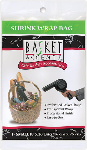 Basket Accents Shrink Wrap Bag Small 18&quot;X30&quot; 1/Pkg