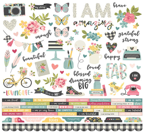 I Am Cardstock Stickers 12"X12"