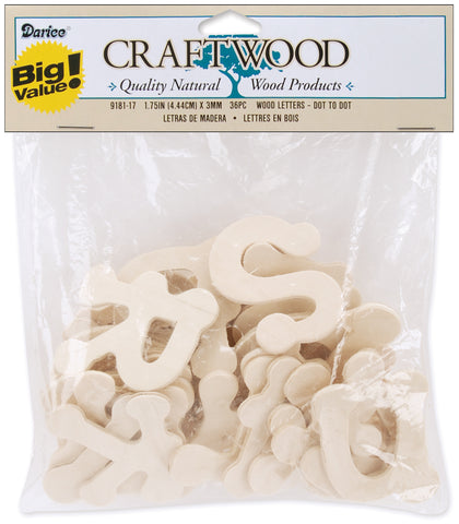 Craftwood Letters 1.75" 36/Pkg