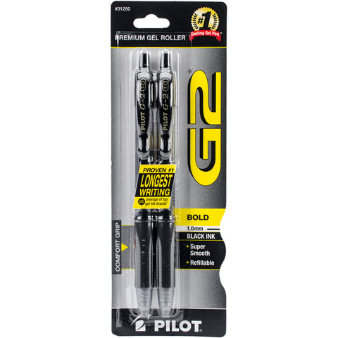 Pilot G2 Premium Gel Roller Pen Bold 1.0 2/Pkg