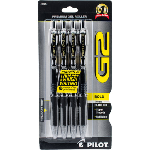 Pilot G2 Premium Gel Roller Pen Bold 1.0mm 4/Pkg