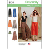 Simplicity Easy-To-Sew Misses Wrap Wide Leg Pants Or Shorts