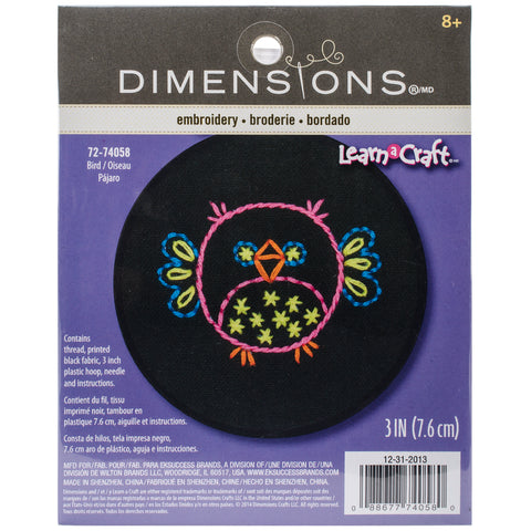 Dimensions/Learn-A-Craft Stamped Embroidery Kit 3" Round