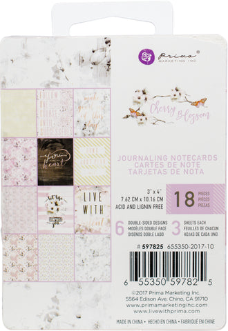 Prima Marketing Journaling Notecards Pad 3"X4" 18/Pkg
